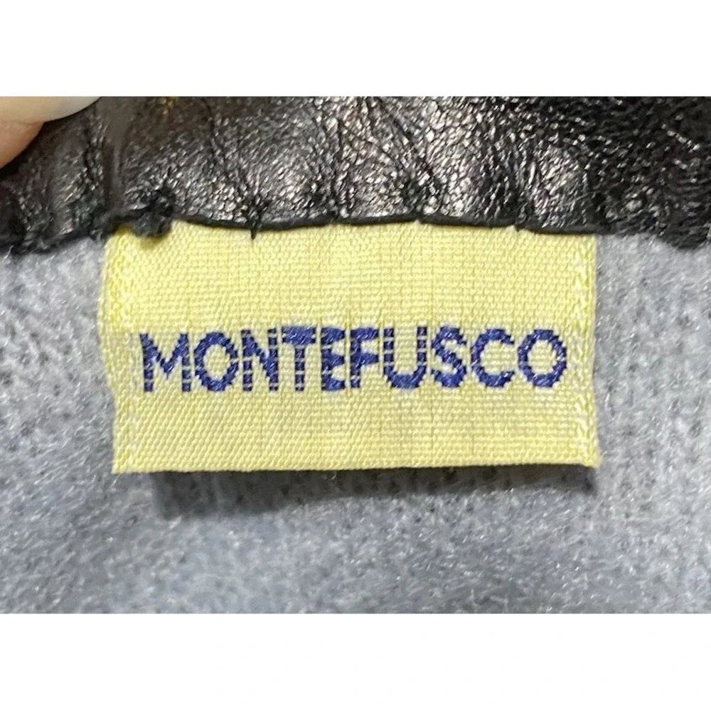 Montefusco Womens Genuine Leather Wool Lined Driving Gloves Black.‎ Italy Sz.7.5